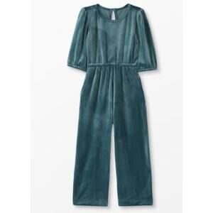 Hanna Andersson Green Velour Jumpsuit, Wide Leg, Holidays, Size 3T NWOT